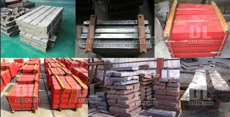 Casting Foundry Crusher Liners Jaw Plates Cone Mantle and Concave Wear Parts Impact Crusher Blow Bars Spare Parts Supplier Price